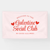 Gepersonaliseerde Galentine's Day Party Welkom Spandoek (Horizontaal)