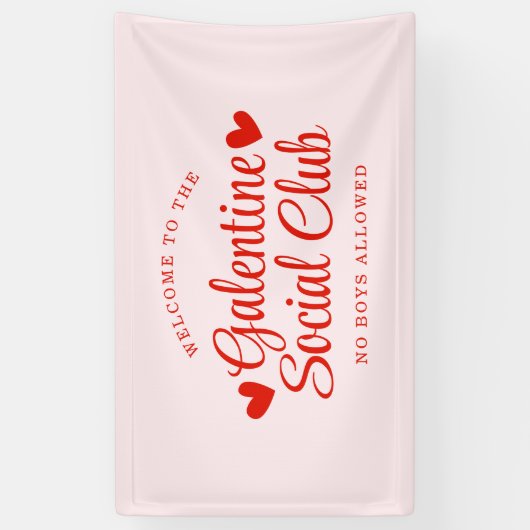 Gepersonaliseerde Galentine's Day Party Welkom Spandoek (Verticaal)
