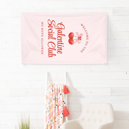 Gepersonaliseerde Galentine's Day Party Welkom Spandoek (Insitu)