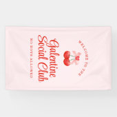 Gepersonaliseerde Galentine's Day Party Welkom Spandoek (Horizontaal)