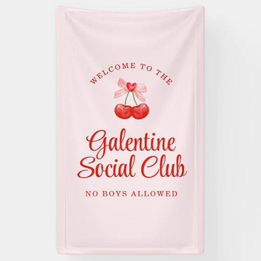 Gepersonaliseerde Galentine's Day Party Welkom Spandoek (Verticaal)