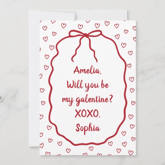 Gepersonaliseerde Galentine's Day Schattige Red He Kaart (Voorkant)