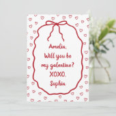 Gepersonaliseerde Galentine's Day Schattige Red He Kaart (Staand voorkant)