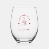 Gepersonaliseerde Galentine's Day Wijnglas Zonder Voet (Voorkant)