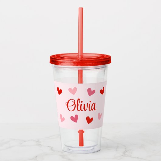 Gepersonaliseerde Galentine's Party Favoriet Gift  Acryl Drinkbeker (Voorkant)