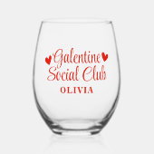 Gepersonaliseerde Galentine's Party Favoriet Gift  Wijnglas Zonder Voet (Voorkant)