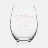 Gepersonaliseerde Galentine's Party Favoriet Gift  Wijnglas Zonder Voet (Achterkant)