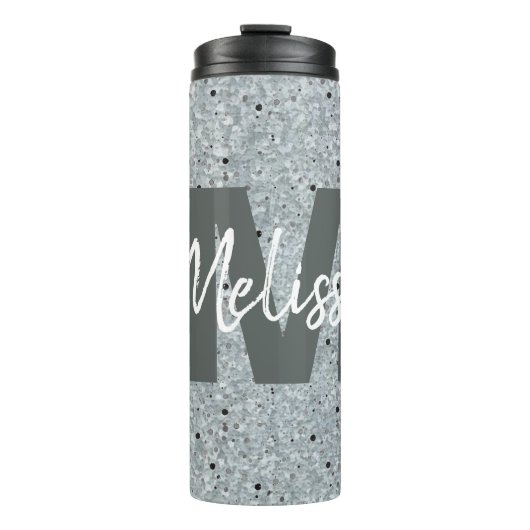 Gepersonaliseerde galvaniseerde metalen look therm thermosbeker (Voorkant)