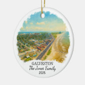 Gepersonaliseerde Galveston Ornament, Texas Keramisch Ornament (Links)