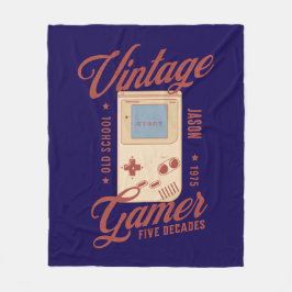 Gepersonaliseerde Gamer 50ste Verjaardag Gift Fleece Deken