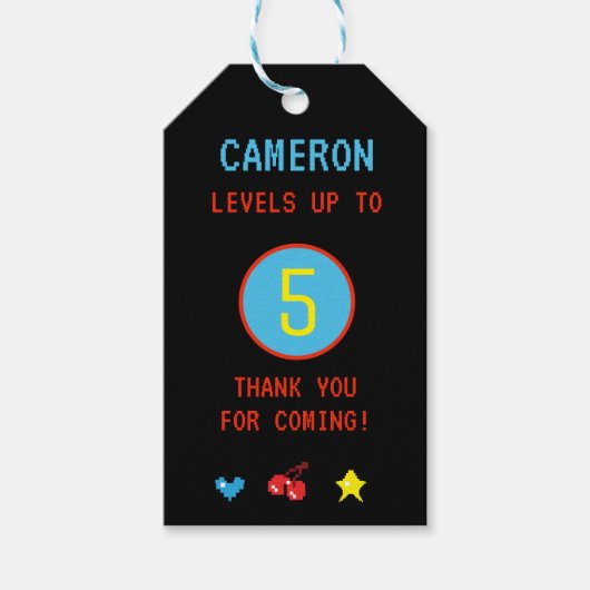 Gepersonaliseerde Gamer 5e verjaardag dank u Cadeaulabel (Voorkant)