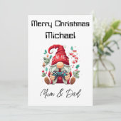 Gepersonaliseerde Gamer Christmas Kaart (Staand voorkant)
