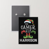 Gepersonaliseerde Gamer Elf Kerst Video Gamen Button (Voorkant / Achterkant)