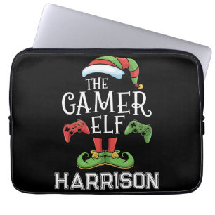 Gepersonaliseerde Gamer Elf Kerst Video Gaming  Laptop Sleeve