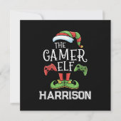 Gepersonaliseerde Gamer Elf Kerstmis Video Gaming  Feestdagenkaart (Voorkant)