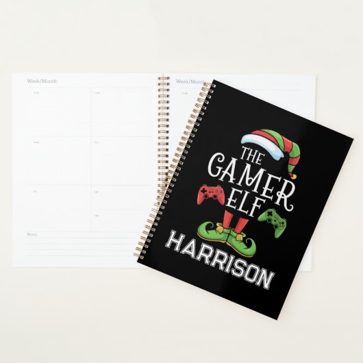 Gepersonaliseerde Gamer Elf Kerstmis Video Gaming Planner (Display)