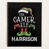 Gepersonaliseerde Gamer Elf Kerstmis Video Gaming Planner (Voorkant)