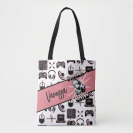 Gepersonaliseerde Gamer Meisje | Kansspelen Tote Bag