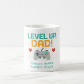 Gepersonaliseerde gamer papa | Level Up vader met  Koffiemok (Center)