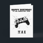 Gepersonaliseerde Gamer Verjaardag Kaart<br><div class="desc">Maak een level hoger met deze gedurfde en leuke gepersonaliseerde verjaardagskaart - perfect voor elke jonge gamer! Met een realistische controllerillustratie en opvallende typografie is deze kaart volledig aanpasbaar met elke naam en leeftijd, waardoor hij ideaal is voor zonen, broers, neven of door games geobsedeerde vrienden. 🎂 Geschikt voor mijlpaalverjaardagen...</div>