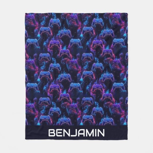 Gepersonaliseerde gaming controller jongens fleece deken (Voorkant)