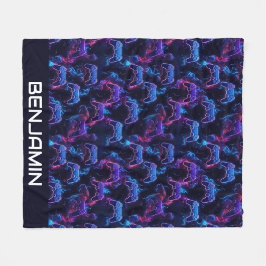 Gepersonaliseerde gaming controller jongens fleece deken (Voorkant (Horizontaal))