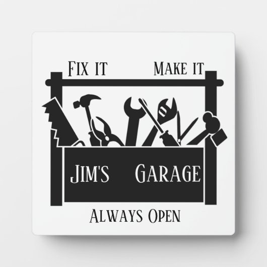 Gepersonaliseerde garage fotoplaat (Voorkant)