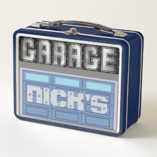 Gepersonaliseerde Garage Life Metal Lunch Box