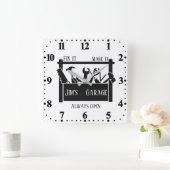 Gepersonaliseerde garage vierkante klok (Huis)