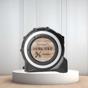 Gepersonaliseerde Garage Werk Shop Hout look Rolmaat