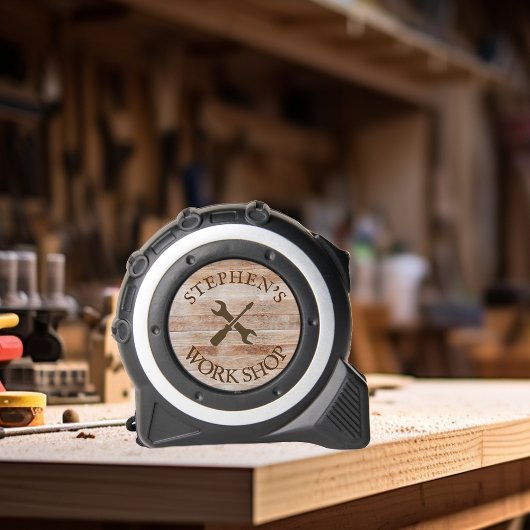 Gepersonaliseerde Garage Werk Shop Hout look Rolmaat