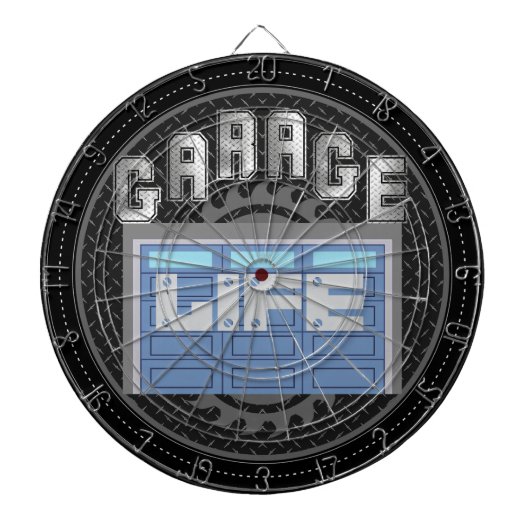 Gepersonaliseerde garagelevensduur dartbord (Voorkant)