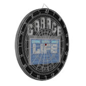Gepersonaliseerde garagelevensduur dartbord (Voorkant Links)