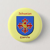 Gepersonaliseerde Garcia Historisch Schild Ronde Button 5,7 Cm (Voorkant)