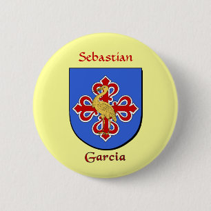 Gepersonaliseerde Garcia Historisch Schild Ronde Button 5,7 Cm