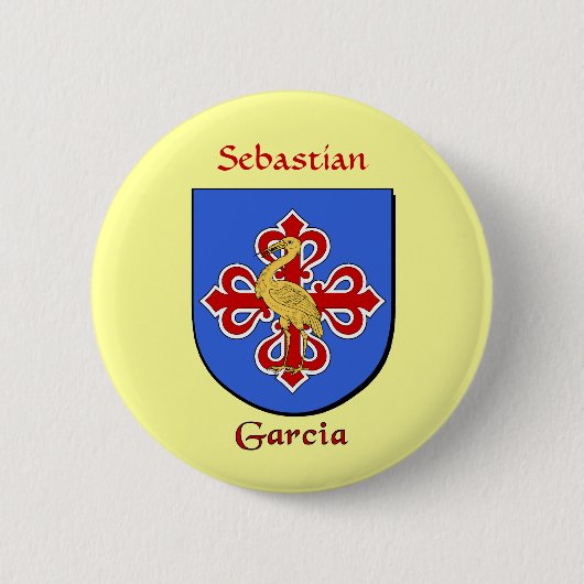 Gepersonaliseerde Garcia Historisch Schild Ronde Button 5,7 Cm (Voorkant)