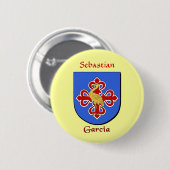 Gepersonaliseerde Garcia Historisch Schild Ronde Button 5,7 Cm (Voorkant /achterkant)