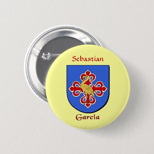 Gepersonaliseerde Garcia Historisch Schild Ronde Button 5,7 Cm (Voorkant /achterkant)