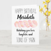 Gepersonaliseerde Garen Joke Verjaardag Kaart (Gele Bloem)