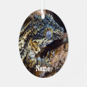 Gepersonaliseerde Gargoyle Gecko Pet Lizard Metalen Ornament (Voorkant links)