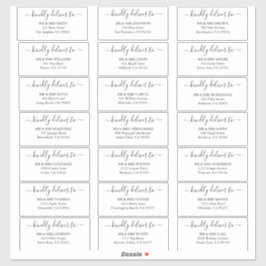 Gepersonaliseerde gast bruiloft adresetiketten sti sticker