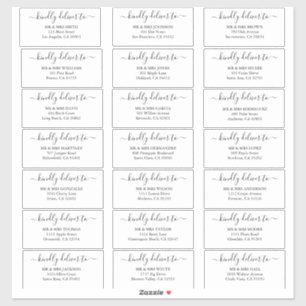 Gepersonaliseerde gast bruiloft adresetiketten sti sticker