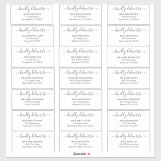 Gepersonaliseerde gast bruiloft adresetiketten sti sticker