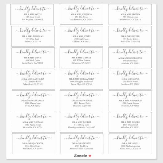 Gepersonaliseerde gast bruiloft adresetiketten sti sticker (Vel)
