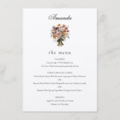 Gepersonaliseerde Gastnaam Herfst Flowers Wedding Menu (Voorkant)