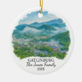 Gepersonaliseerde Gatlinburg Ornament, Tennessee Keramisch Ornament (Voorkant)