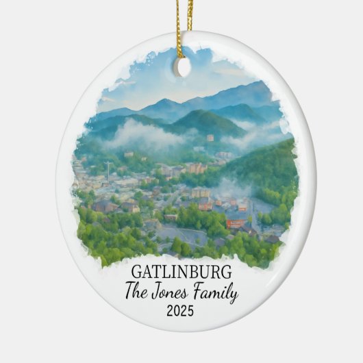 Gepersonaliseerde Gatlinburg Ornament, Tennessee Keramisch Ornament (Links)