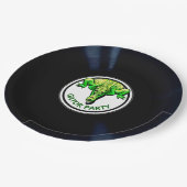 Gepersonaliseerde Gator Party 9" Rond papier Borde Papieren Bordje (Gekanteld)