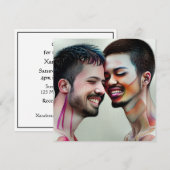 Gepersonaliseerde Gay Huwelijk LGBTQIA+ Foto Kaart (Voorkant / Achterkant)