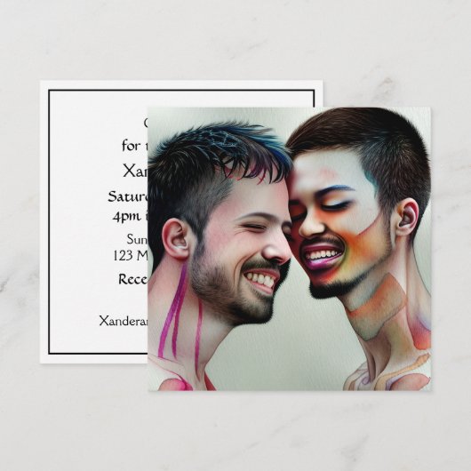 Gepersonaliseerde Gay Huwelijk LGBTQIA+ Foto Kaart (Voorkant / Achterkant)